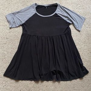 Torrid Black and Gray T-Shirt Dress Size 4x